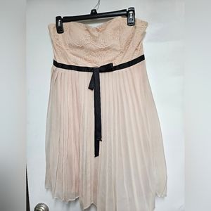 Ya Los Angeles Pink and black strapless dress